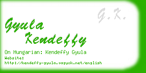 gyula kendeffy business card